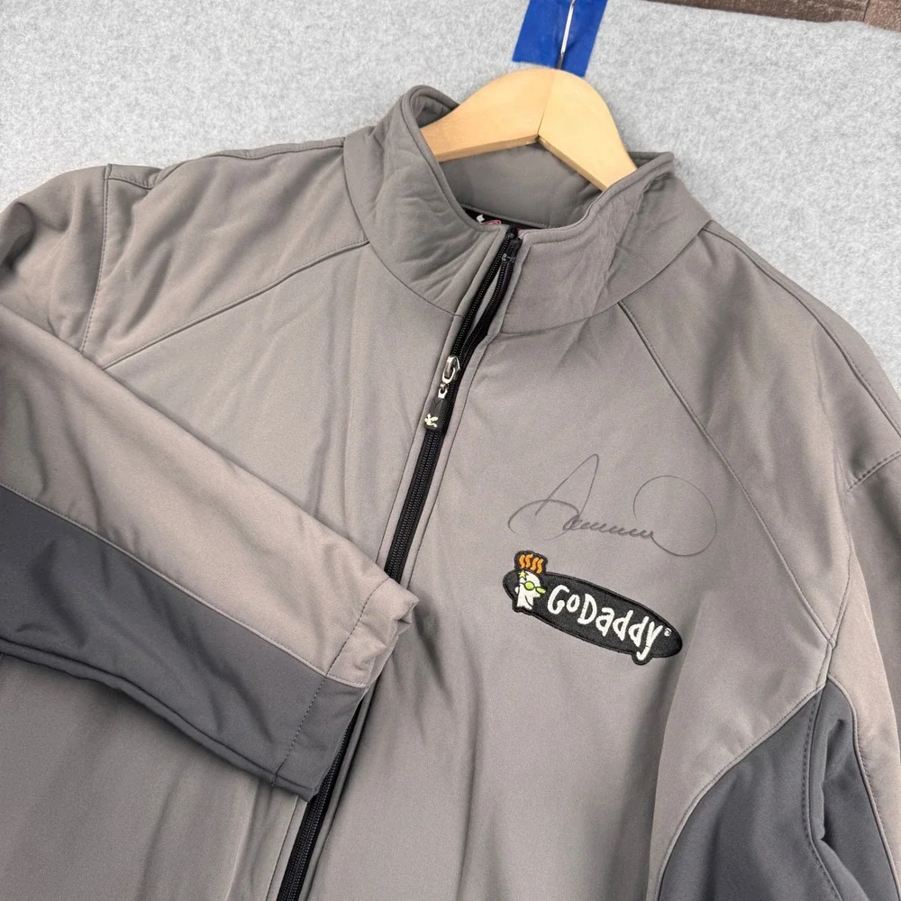 Chase Authentics NASCAR Jacket Mens Large Gray Danica‎ Patrick AUTOGRAPHED